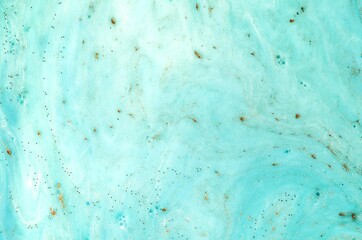 TIFFANY BLUE. Liquid marble pattern with bronze powder. Style incorporates the swirls of marble or the ripples of agate. Marbleized effect. Natural Luxury. Ancient oriental drawing technique. 