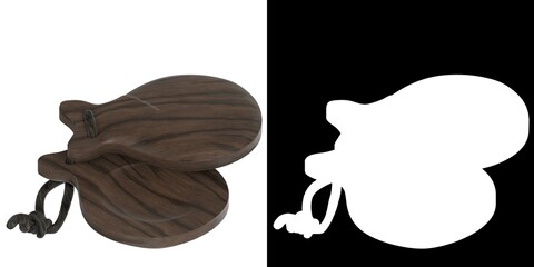 3D rendering illustration of castanets clackers