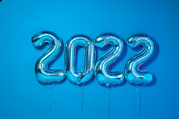 colored balls New year 2022 celebration Decorative design elements monochrome shot