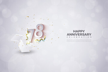 78 anniversary background with number colorfull.