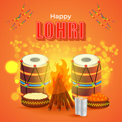 Fototapeta na wymiar Vector illustration of Happy Lohri