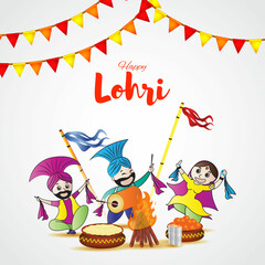 Vector illustration of Happy Lohri