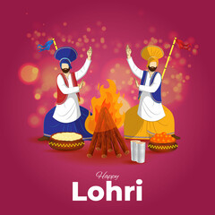 Vector illustration of Happy Lohri