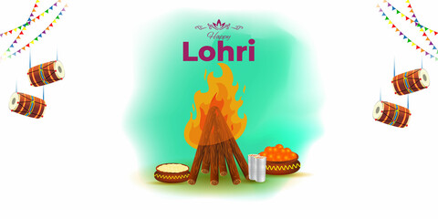 Vector illustration of Happy Lohri