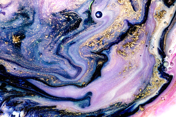 FUCHSIA. Art painting, geode artist work of art. Very beautiful purple swirl pattern. Luxury art in Eastern style. Artistic design. Painter uses vibrant paints to create these magic art, with addition