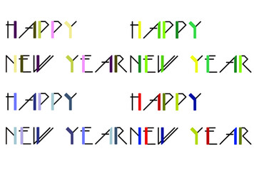 年賀状用HAPPY NEW YEAR(色変更可能)