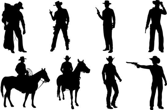 Cowboy Western Silhouettes Cowboy Western SVG EPS PNG