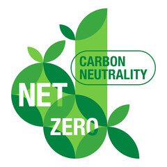 Net zero carbon neutrality banner - obrazy, fototapety, plakaty