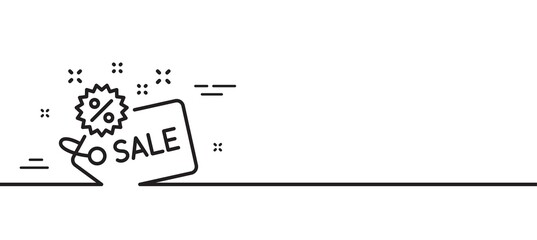 Sale tag line icon. Shopping discount sign. Clearance symbol. Minimal line illustration background. Sale line icon pattern banner. White web template concept. Vector