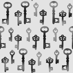 Seamless pattern with keys for fabrics and textiles and packaging and gifts and cards and linens and kids
