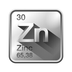 Zinc chemical element 3D metal icon
