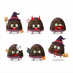 Fotobehang Halloween expression emoticons with cartoon character of chocolate jelly gummy candy © kongvector