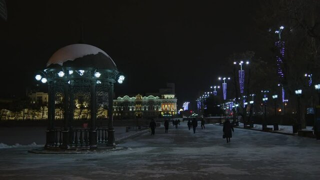 Rotunda on Plotinka, the central square of Yekaterinburg.
