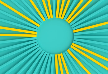 3D Striped Shape Backgrounds - Yellow And Turquoise