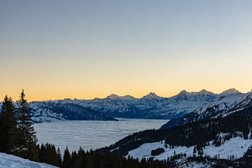 Eiger, Mönch, Jungfrau in the morning