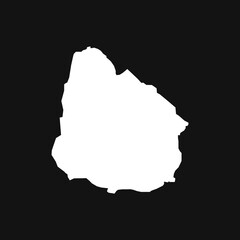 Uruguay map on black background