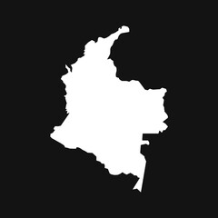 Colombia map on black background