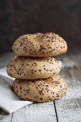 Stack of bread rolls