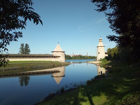 View Of The Pskov Kremlin And The Velikaya Rive