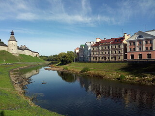 view of the Pskov Kremlin and the Velikaya Rive