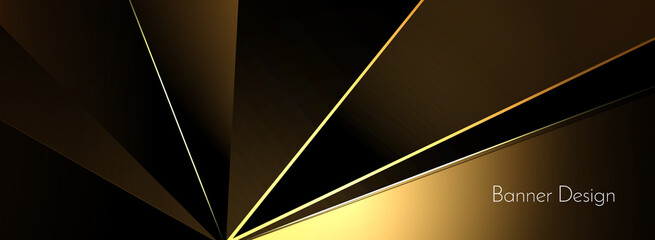 Abstract geometric pattern gold elegant modern banner
