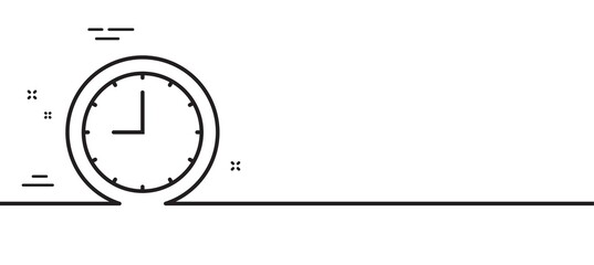 Clock line icon. Time sign. Office Watch or Timer symbol. Minimal line illustration background. Time line icon pattern banner. White web template concept. Vector