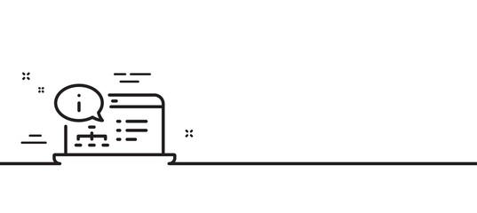 Online documentation line icon. Technical instruction sign. Minimal line illustration background. Online documentation line icon pattern banner. White web template concept. Vector