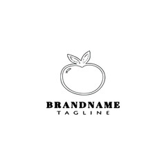apple fruit logo icon design cute vector illustration