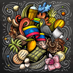 Venezuela cartoon vector doodle chalkboard illustration