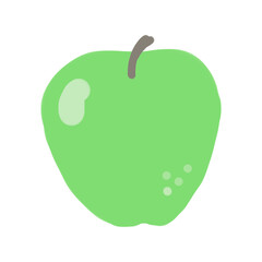 hand drawn apple on white background. Isolated element. Fruit illustration