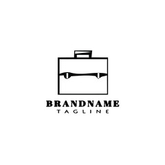 briefcase logo cartoon design icon template black vector illustration