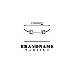 briefcase logo cartoon design icon template black isolated vector illustration