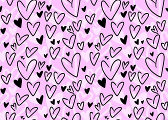 Seamless valentines pattern with hearts for postcard and gifts and cards 