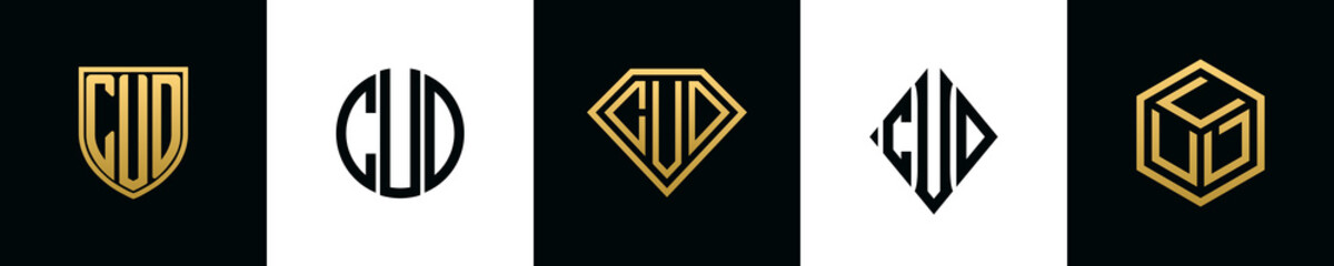 Initial letters CUD logo designs Bundle