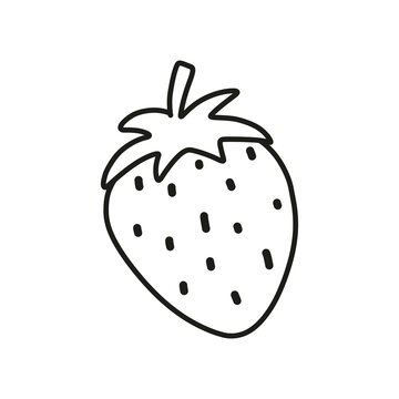 Hand drawn Strawberry icon. Vector illustration Strawberry in doodle style. For brochures, banner, restaurant menu and market.