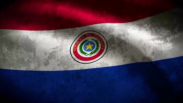 Paraguay grunge flag - loop animation