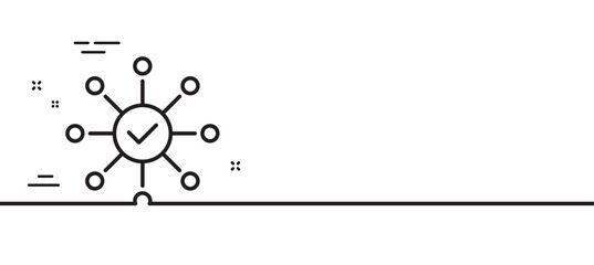 Survey check line icon. Correct answer sign. Minimal line illustration background. Survey check line icon pattern banner. White web template concept. Vector
