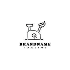 stationary bike logo icon design template vector illustration