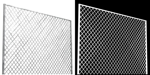 3D rendering illustration of a chain link fence