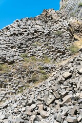 Scree from rock debris on a mountainside, Armenia.