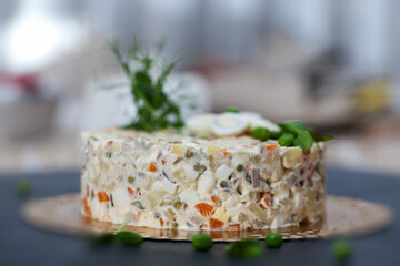 a traditional Russian olivier salad