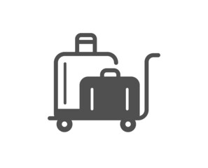 Luggage trolley icon. Suitcase bag sign. Baggage claim symbol. Classic flat style. Quality design element. Simple luggage trolley icon. Vector