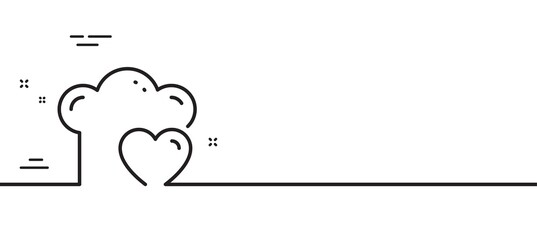 Cooking hat line icon. Chef sign. Love food preparation symbol. Minimal line illustration background. Love cooking line icon pattern banner. White web template concept. Vector