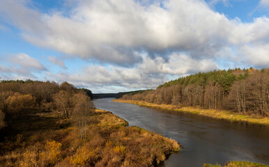 broad river in the autumn season