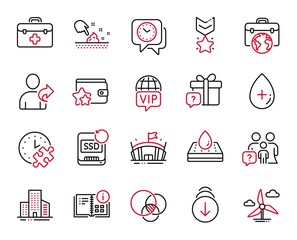 Vector Set of Business icons related to Oil serum, Instruction info and Buildings icons. Recovery ssd, Vip internet and Loyalty program signs. Skin moisture, Euler diagram and Winner medal. Vector