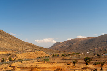 Landscape in the Mountains of the Island of Fuerteventura