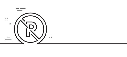 No parking line icon. Car park not allowed sign. Transport garage symbol. Minimal line illustration background. No parking line icon pattern banner. White web template concept. Vector