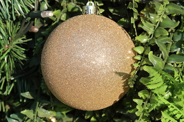 Christmas tree decorations colored balls