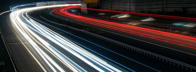 lights of cars with night. long exposure