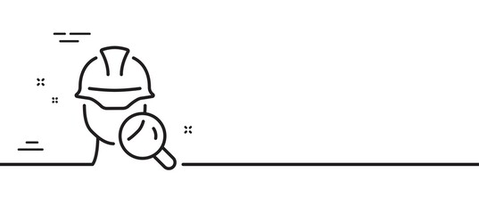 Inspect line icon. Builder quality sign. Constructor verification symbol. Minimal line illustration background. Inspect line icon pattern banner. White web template concept. Vector